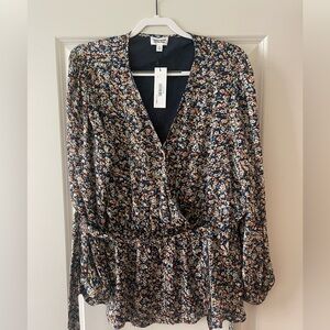 Floral Print Wrap Top